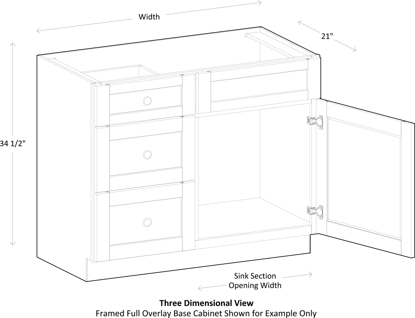 Specsheet Vanity Sink Base 1Door 1Ff 3Drawer